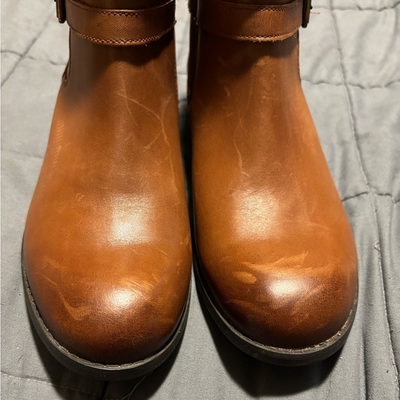 CLARKS Pita Austin Tan Leather Boots Womens Size 8 - Picture 9 of 10